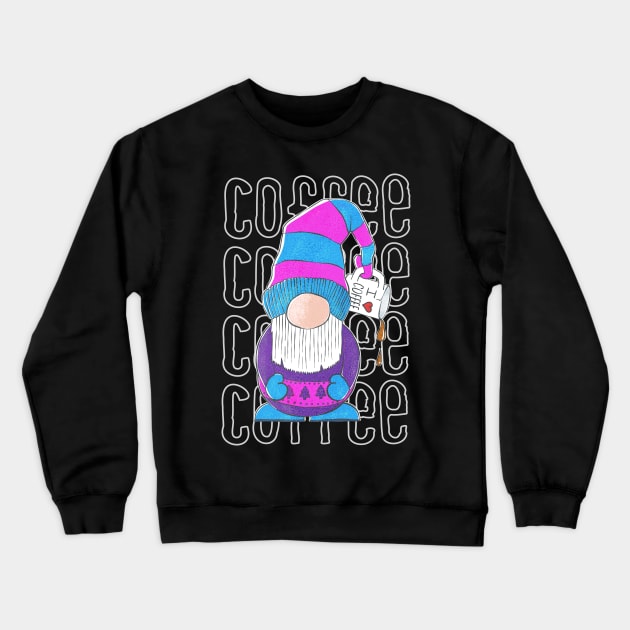 Christmas Coffee Gnome Crewneck Sweatshirt by Chris Nixt